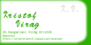 kristof virag business card