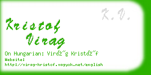 kristof virag business card